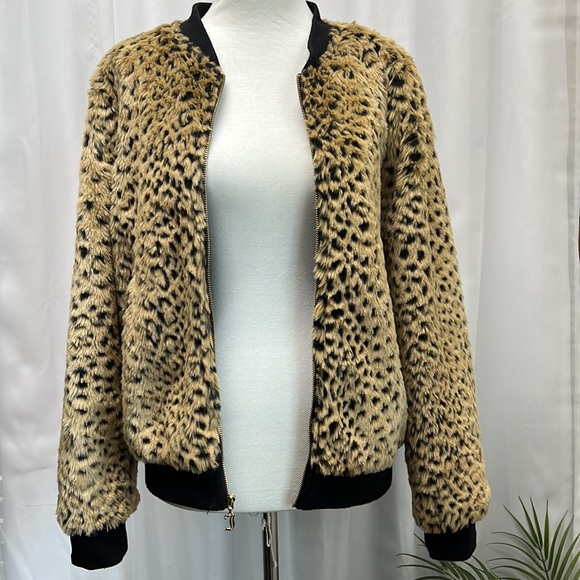 JUICY COUTURE faux fur leopard print bomber jacket - Picture 5 of 11